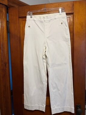 Spanx Soft White Straight-Leg Chinos